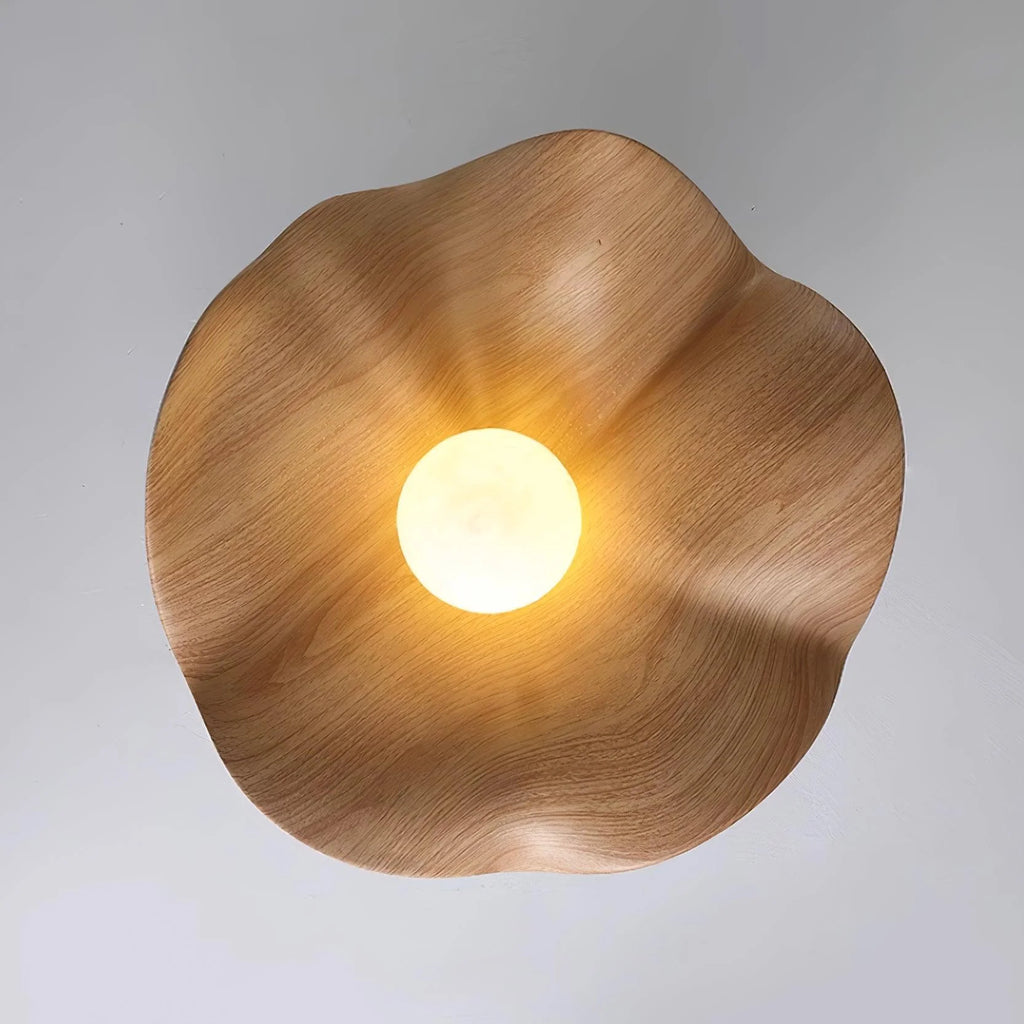 Ceiling Light | Wood Grain Finish & Metal Frame