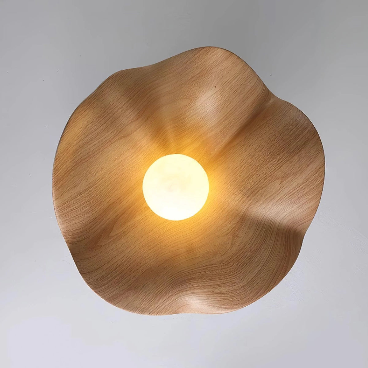 Ceiling Light | Wood Grain Finish & Metal Frame