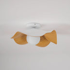 Ceiling Light | Wood Grain Finish & Metal Frame