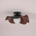 Ceiling Light | Wood Grain Finish & Metal Frame