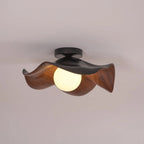 Ceiling Light | Wood Grain Finish & Metal Frame