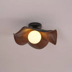 Ceiling Light | Wood Grain Finish & Metal Frame