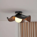 Ceiling Light | Wood Grain Finish & Metal Frame