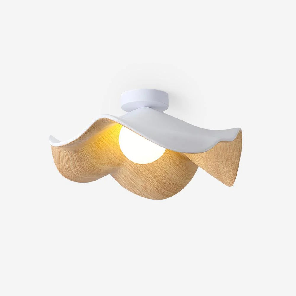Ceiling Light | Wood Grain Finish & Metal Frame
