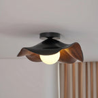 Ceiling Light | Wood Grain Finish & Metal Frame