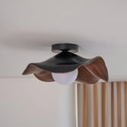 Ceiling Light | Wood Grain Finish & Metal Frame