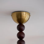 Ceiling Light | Wood Shade & Imitation Alabaster | Built-In LED