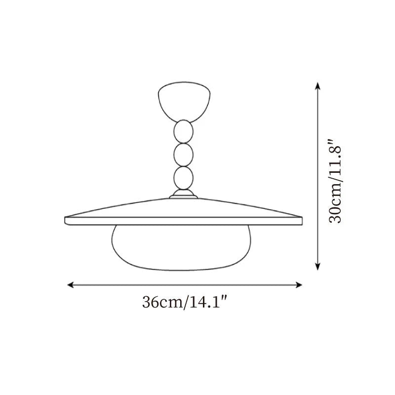 Ceiling Light | Wood Shade & Imitation Alabaster | Built-In LED
