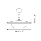 Ceiling Light | Wooden Shade & Imitation Alabaster Diffuser