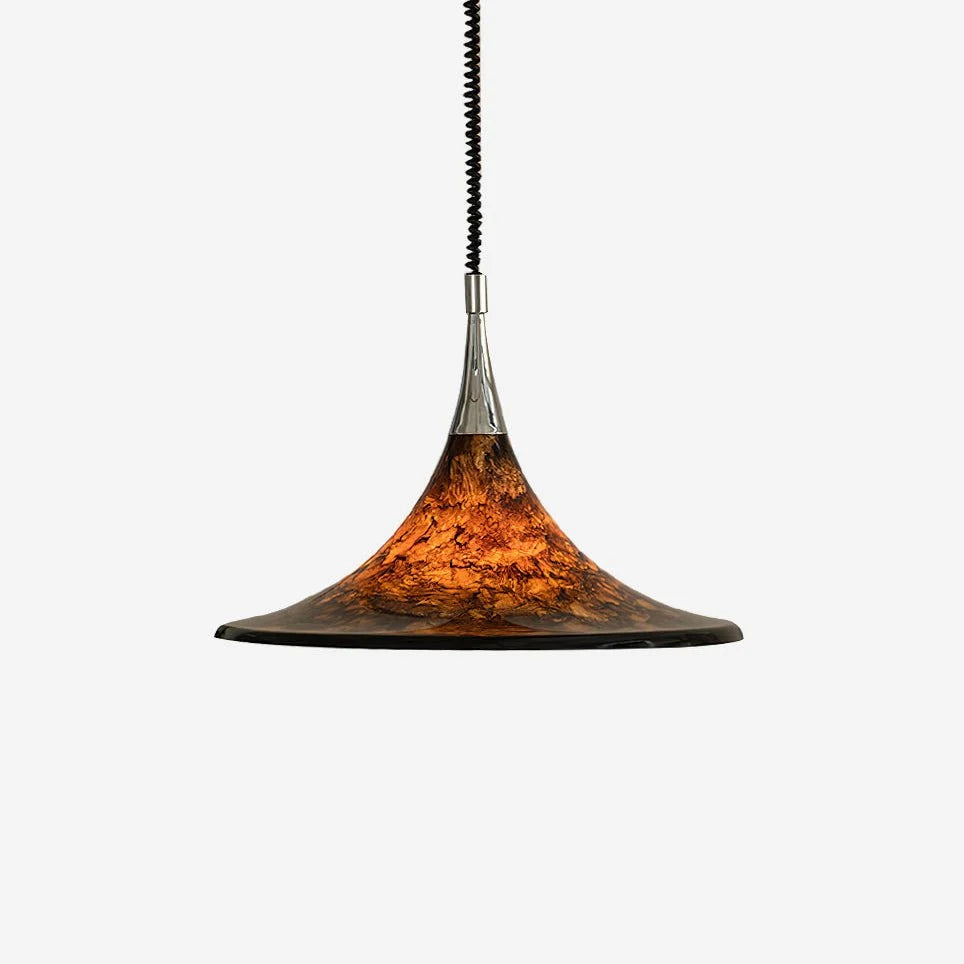 Ceiling Pendant Lamp | Horn-Shaped Chrome & Acrylic | Two Sizes