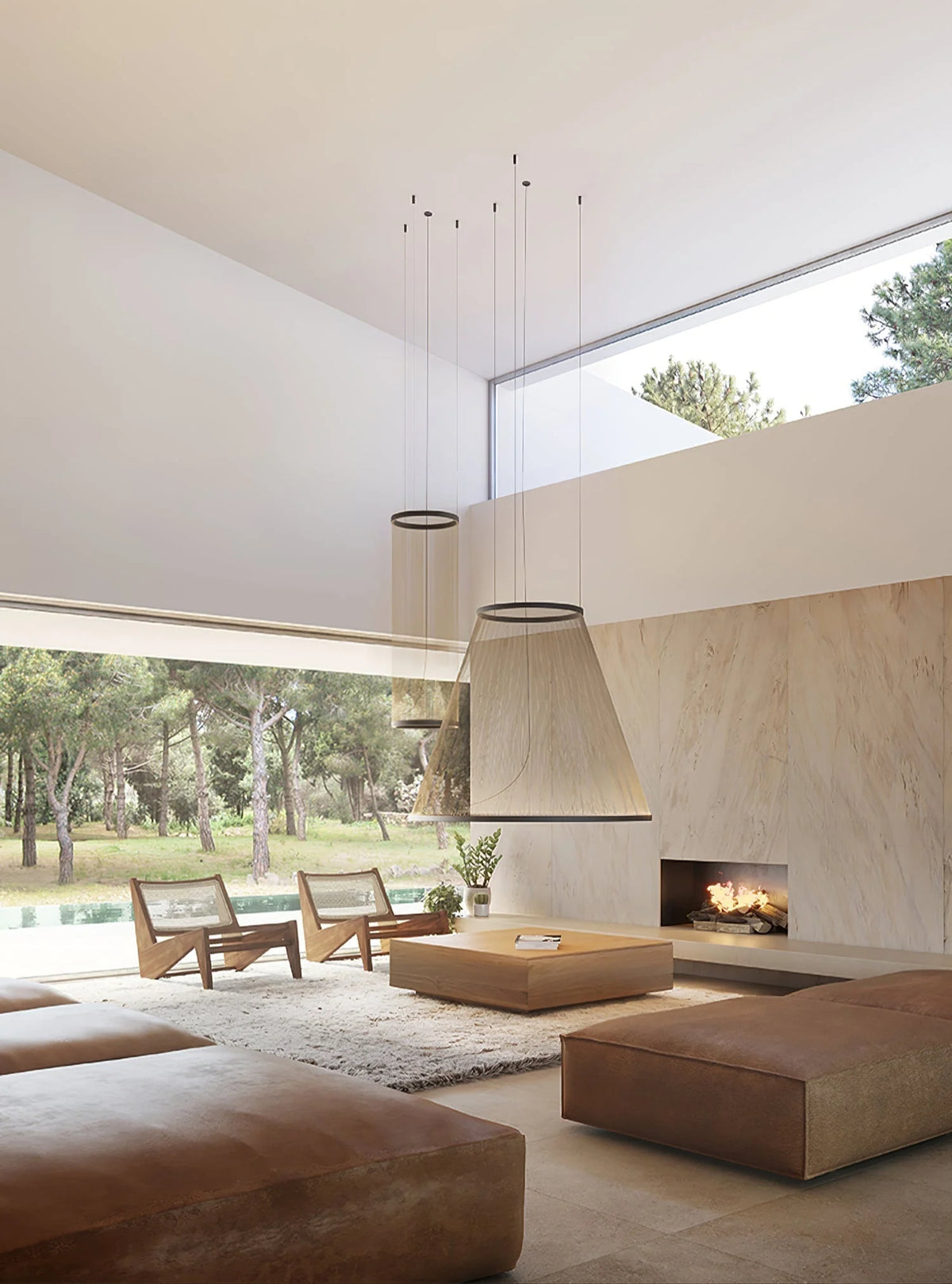 Ceiling Pendant Light | Mesh Aluminum Shade & Integrated Warm LED