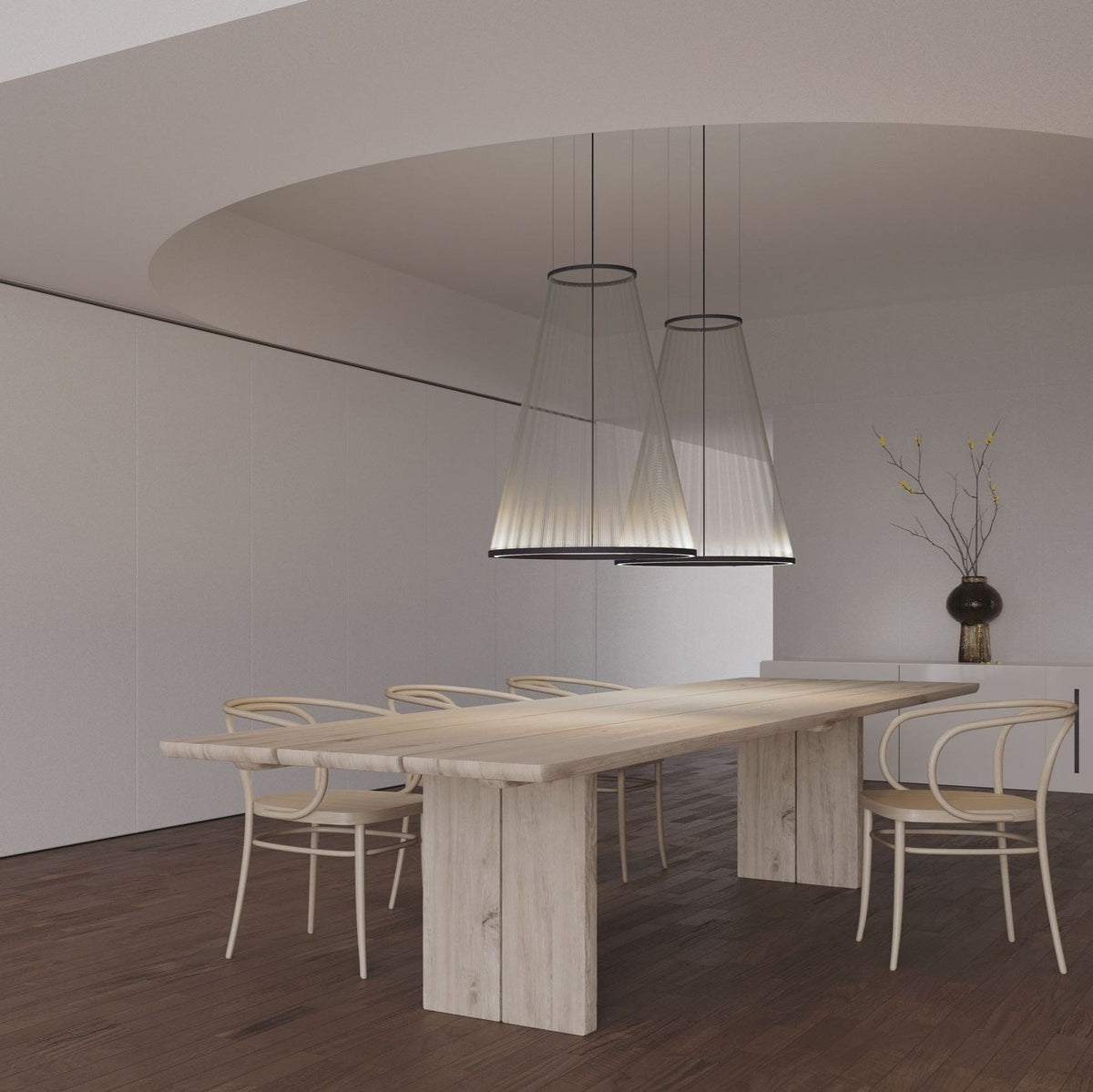 Ceiling Pendant Light | Mesh Aluminum Shade & Integrated Warm LED