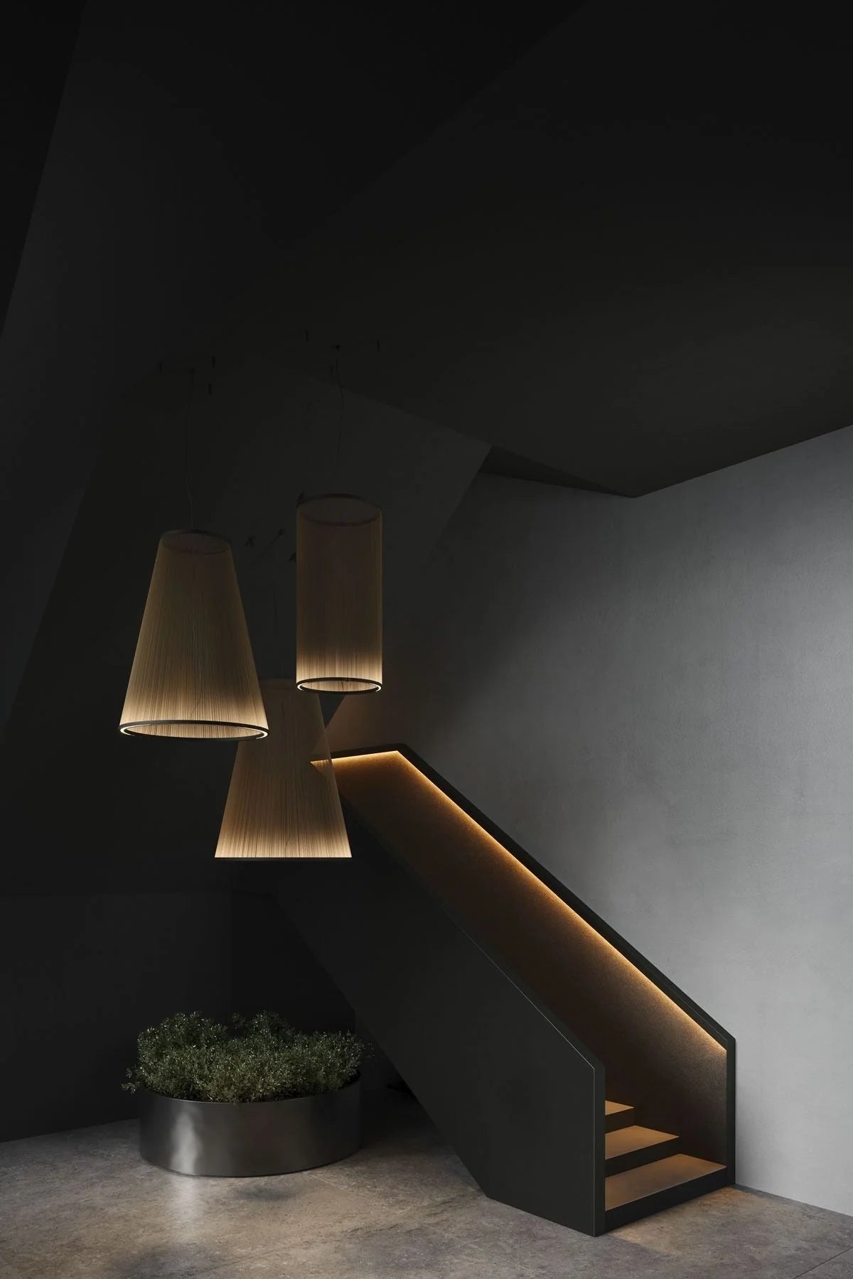 Ceiling Pendant Light | Mesh Aluminum Shade & Integrated Warm LED