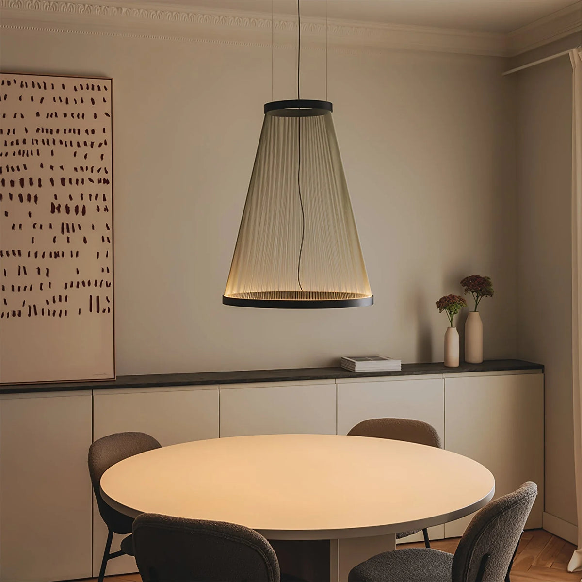 Ceiling Pendant Light | Mesh Aluminum Shade & Integrated Warm LED