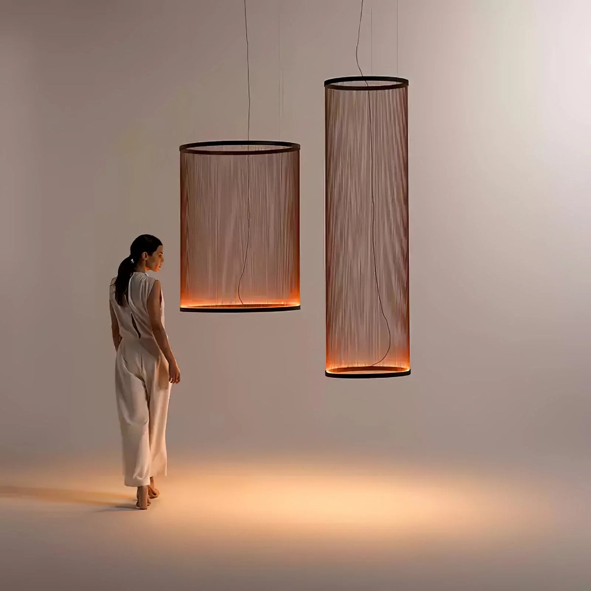 Ceiling Pendant Light | Mesh Aluminum Shade & Integrated Warm LED