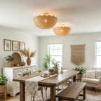 Ceiling Pendant Light | Rattan Shade & Metal Frame | 46 cm
