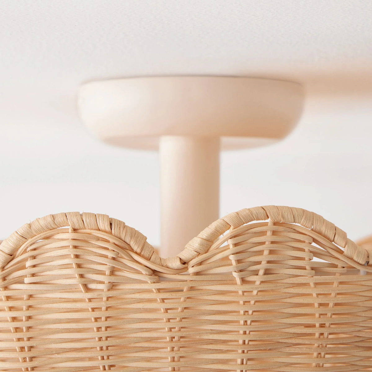 Ceiling Pendant Light | Rattan Shade & Metal Frame | 46 cm