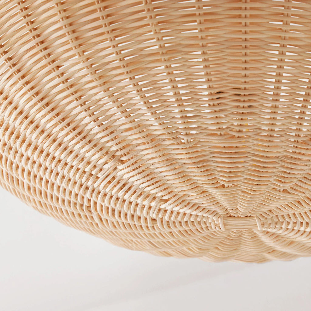 Ceiling Pendant Light | Rattan Shade & Metal Frame | 46 cm