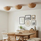 Ceiling Pendant Light | Rattan Shade & Metal Frame | 46 cm