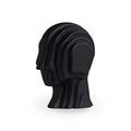 Ceramic Head Sculpture | Geometric Design & Golden Fringe