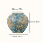 Ceramic Vase | Handmade Vintage Design | Blue & Earthy Tones