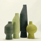 Ceramic Vase | Organic Sculptural Shape & Four Green Shades | Multiple Sizes