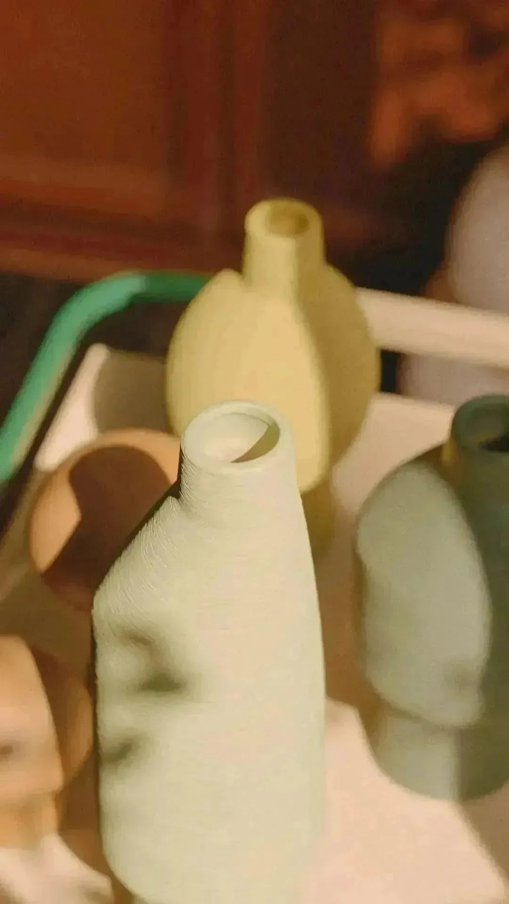 Ceramic Vase | Organic Sculptural Shape & Four Green Shades | Multiple Sizes