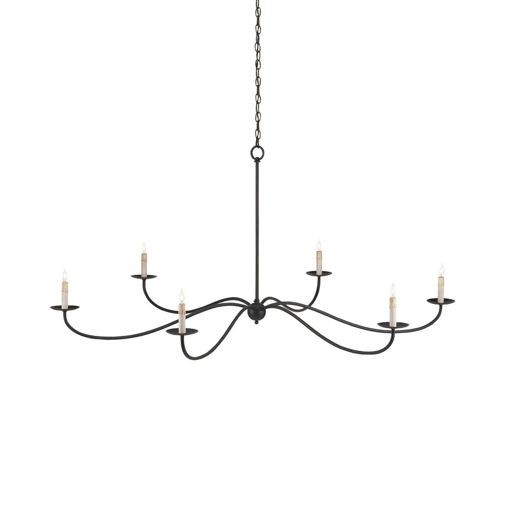 Chandelier | 6-Light Candlestick Arms & Brass Body | 100 cm Chain