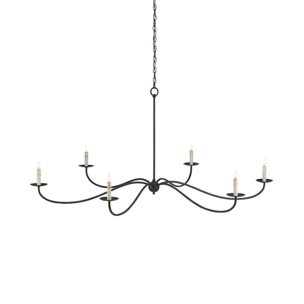 Chandelier | 6-Light Candlestick Arms & Brass Body | 100 cm Chain