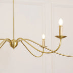 Chandelier | 6-Light Candlestick Arms & Brass Body | 100 cm Chain