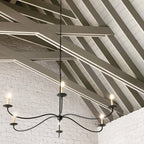 Chandelier | 6-Light Candlestick Arms & Brass Body | 100 cm Chain