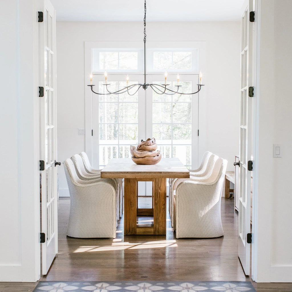 Chandelier | 6-Light Candlestick Arms & Brass Body | 100 cm Chain