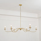 Chandelier | 6-Light Candlestick Arms & Brass Body | 100 cm Chain