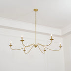 Chandelier | 6-Light Candlestick Arms & Brass Body | 100 cm Chain