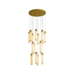 Chandelier | Alabaster & Brass Integrated LED & Damp-Rated