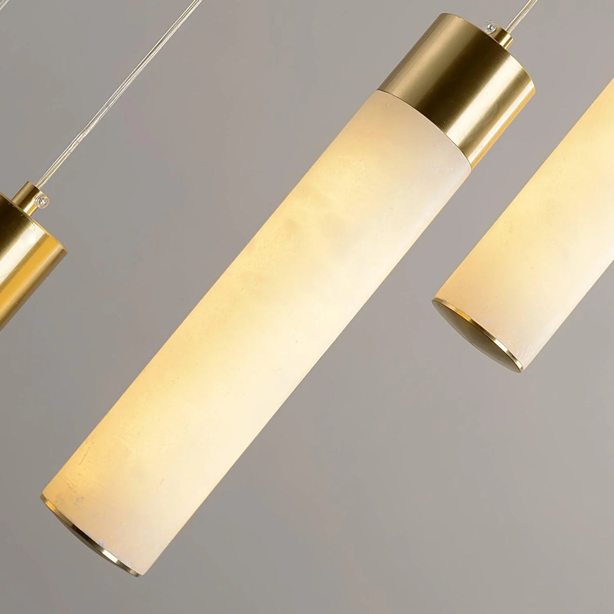 Chandelier | Alabaster & Brass Integrated LED & Damp-Rated
