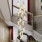 Chandelier | Alabaster & Brass Integrated LED & Damp-Rated