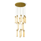 Chandelier | Alabaster & Brass Integrated LED & Damp-Rated