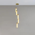 Chandelier | Alabaster & Brass Integrated LED & Damp-Rated