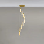 Chandelier | Alabaster & Brass Integrated LED & Damp-Rated