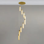 Chandelier | Alabaster & Brass Integrated LED & Damp-Rated