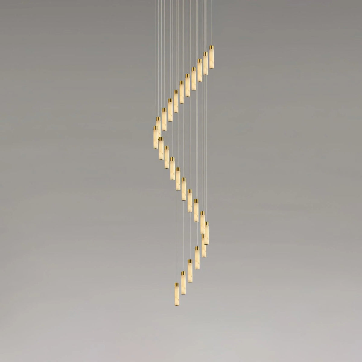 Chandelier | Alabaster & Brass Integrated LED & Damp-Rated
