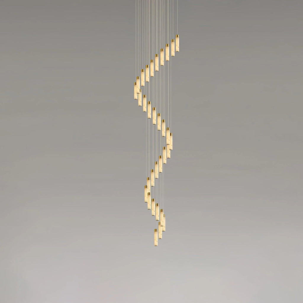 Chandelier | Alabaster & Brass Integrated LED & Damp-Rated