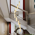 Chandelier | Alabaster & Brass Integrated LED & Damp-Rated