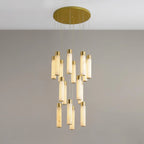 Chandelier | Alabaster & Brass Integrated LED & Damp-Rated