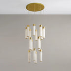 Chandelier | Alabaster & Brass Integrated LED & Damp-Rated