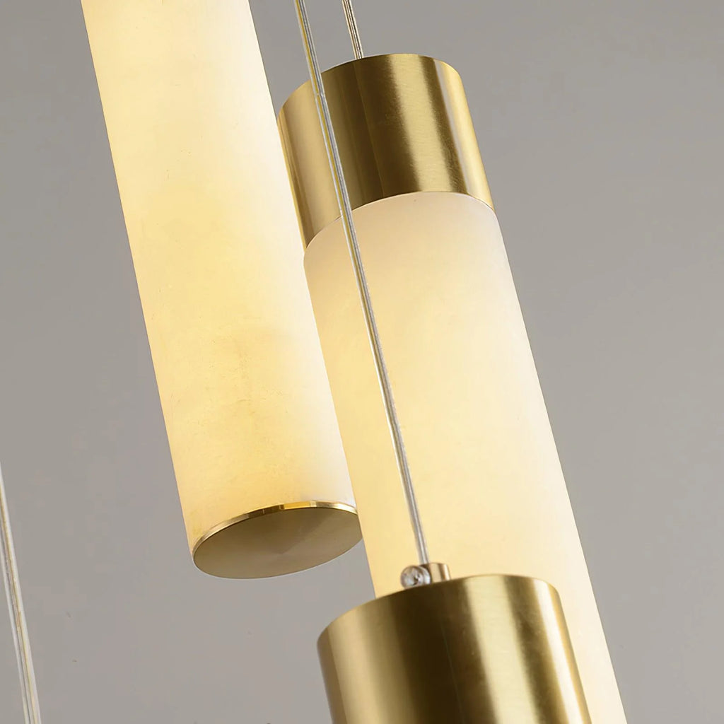 Chandelier | Alabaster & Brass Integrated LED & Damp-Rated