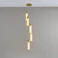 Chandelier | Alabaster & Brass Integrated LED & Damp-Rated