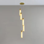 Chandelier | Alabaster & Brass Integrated LED & Damp-Rated