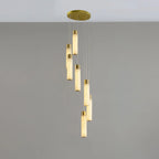 Chandelier | Alabaster & Brass Integrated LED & Damp-Rated